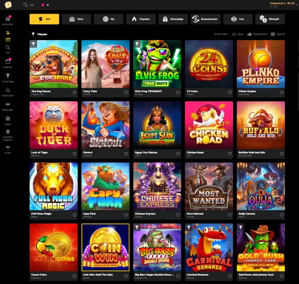 Staycasino Spillutvalg