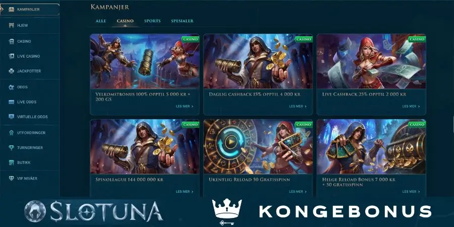 Bonuser og kampanjer hos Slotuna
