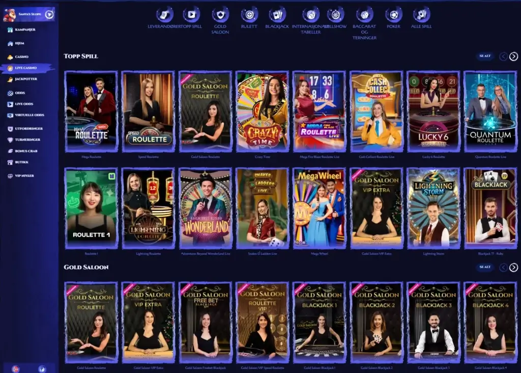 Live Casino hos Spinight