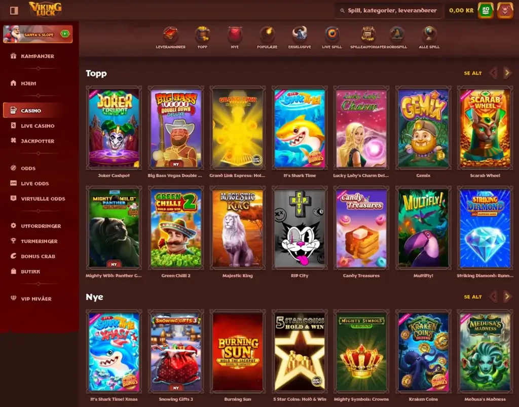 Vikingluck Casino Spillutvalg