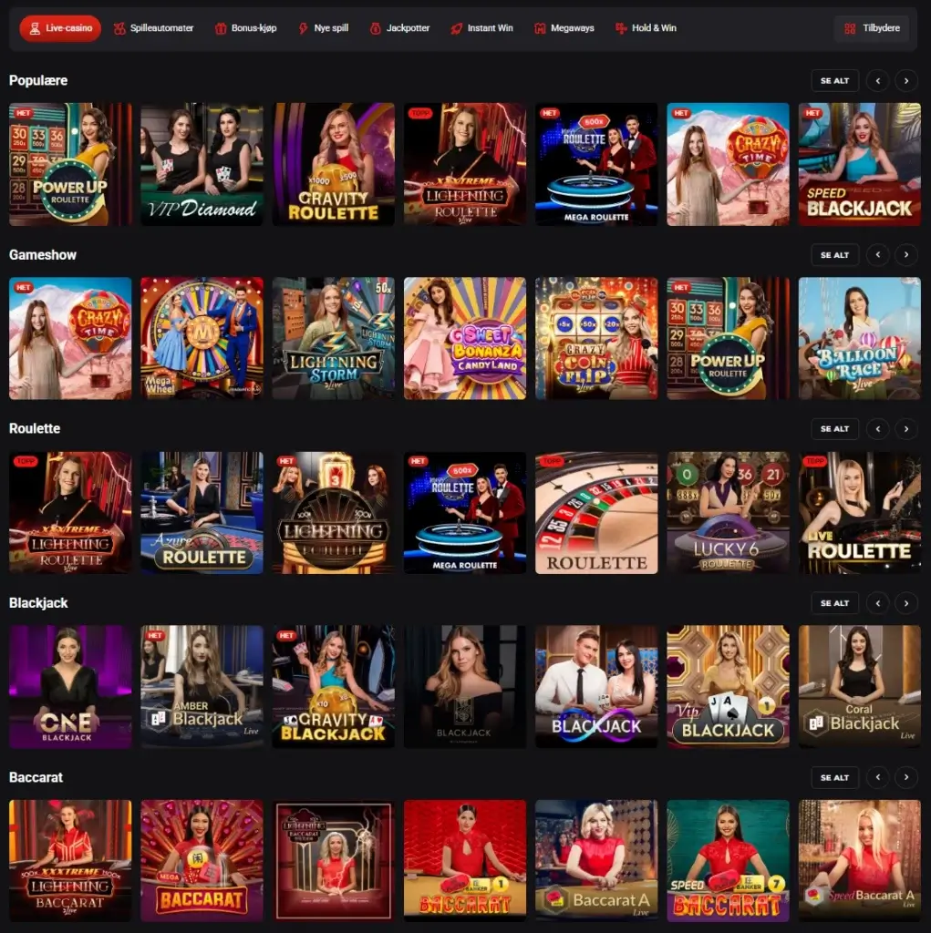 Live Casino hos Rollero