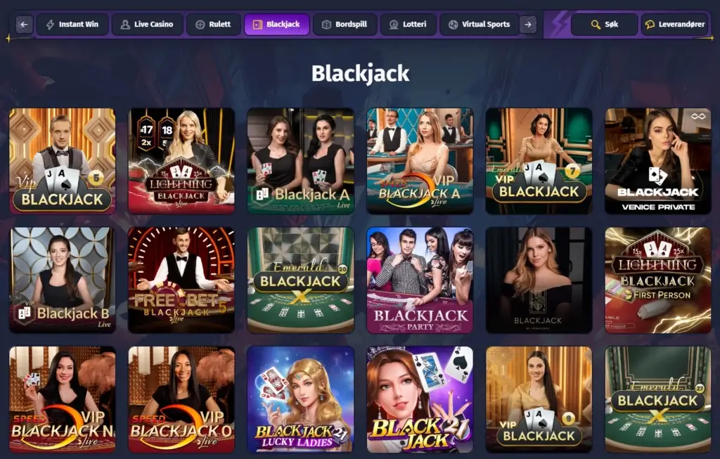 Blackjack hos Spinlander