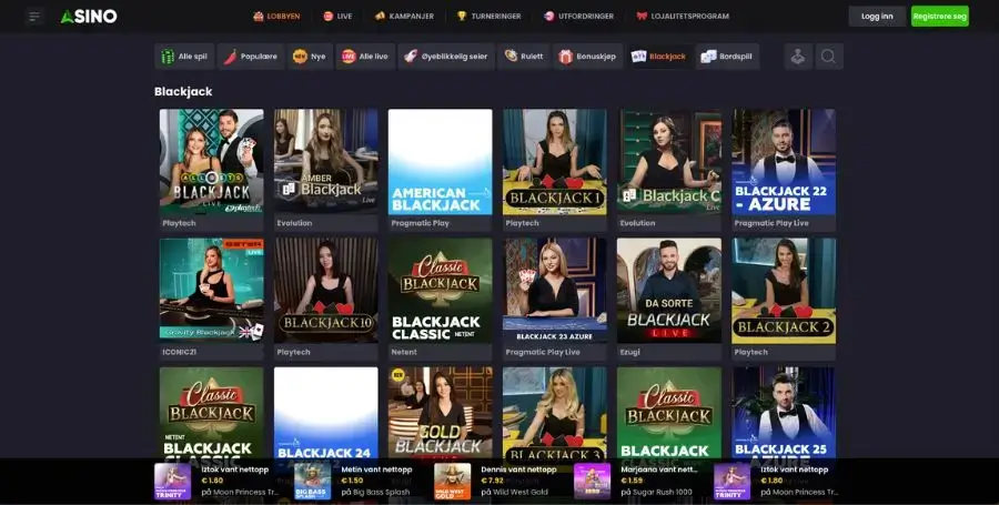 Blackjack hos Asino