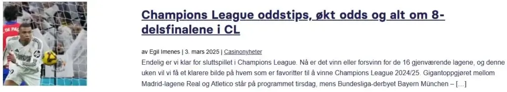Champions League Oddstips Okt Odds