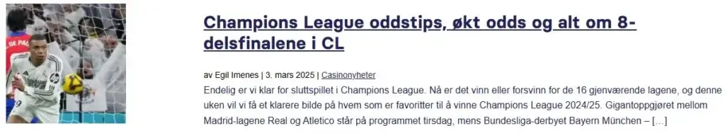Champions League Oddstips Okt Odds