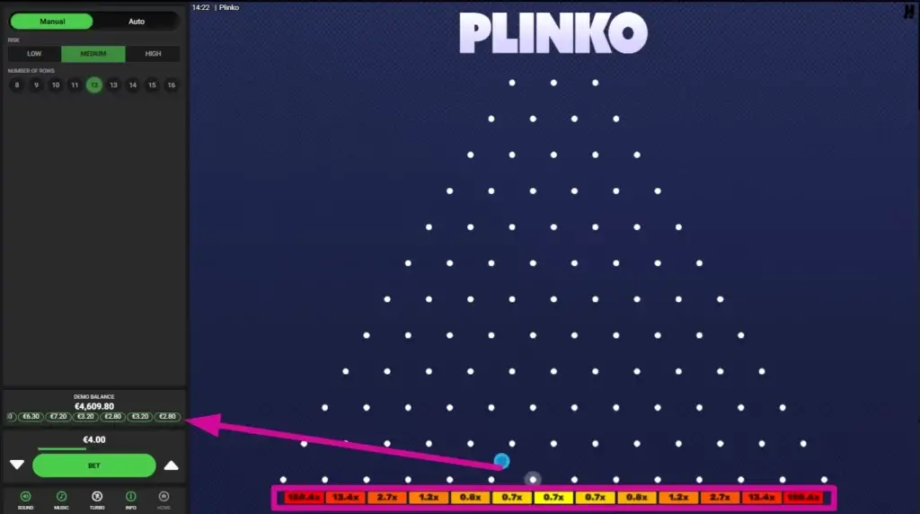 Slik spiller du Plinko - Se gevinst (eller tap)