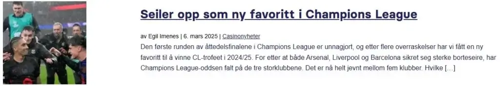 Seiler Opp Som Ny Favoritt I Cl