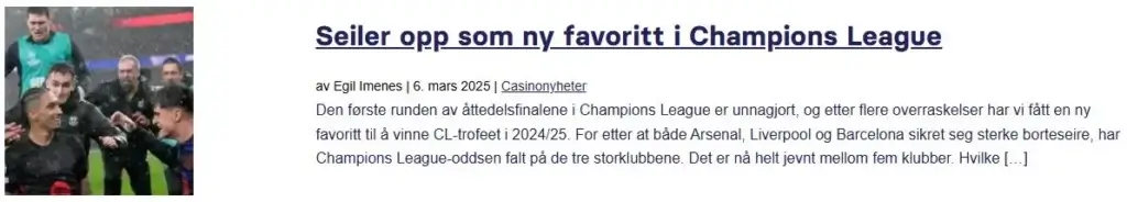 Seiler Opp Som Ny Favoritt I Champions League