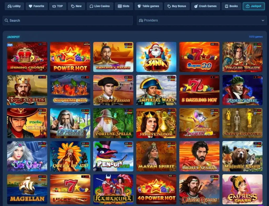 Wintopia Online Casino Jackpotspill