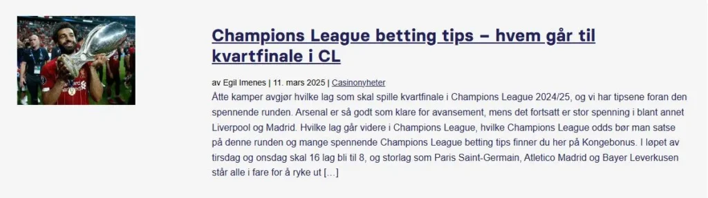 Champions League Betting Tips Hvem Gar Til