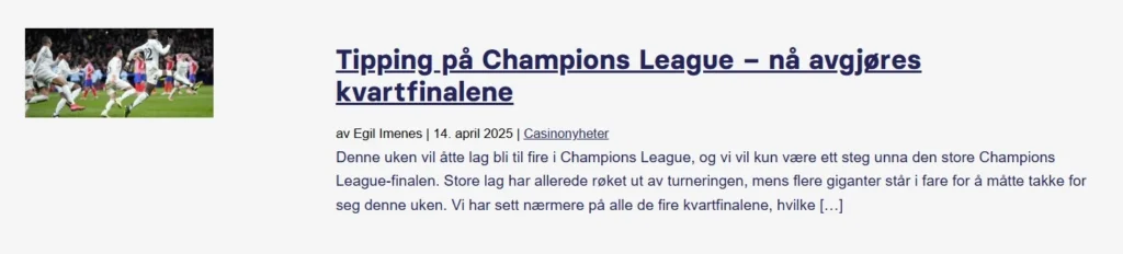 Kvartfinalene I Champions League