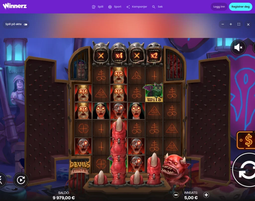 Toppcasinoer med Shady Lady-spill, Winnerz