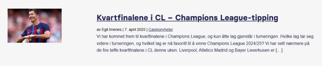 Kvartfinalene I Champions League