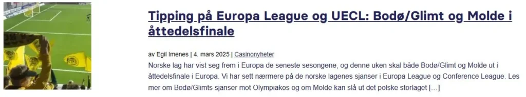 Glimt Europa League Attedelsfinale