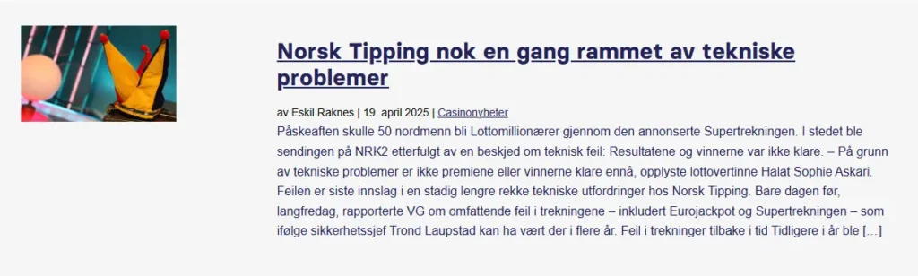 Norsk Tipping Artikkel