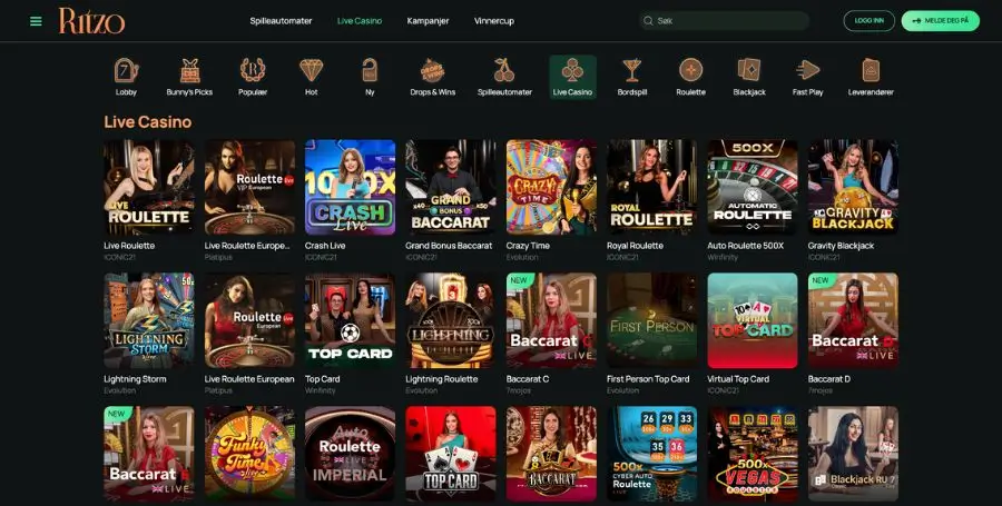 live casino-spill