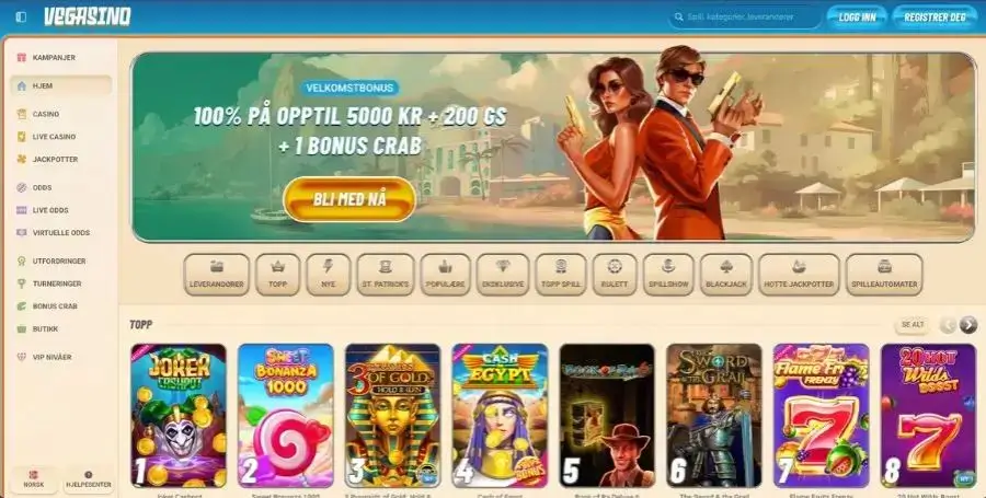 Vegasino – et casino med Utorg