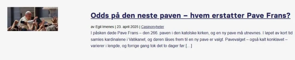 Odds Pa Neste Pave