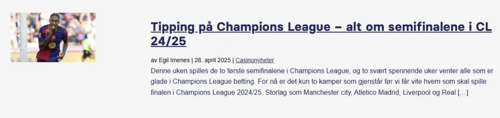 Semifinalene I Champions League