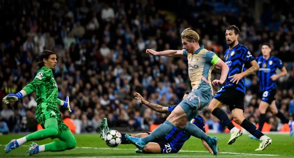 Kevin de Bruyne for Manchester City mot Inter