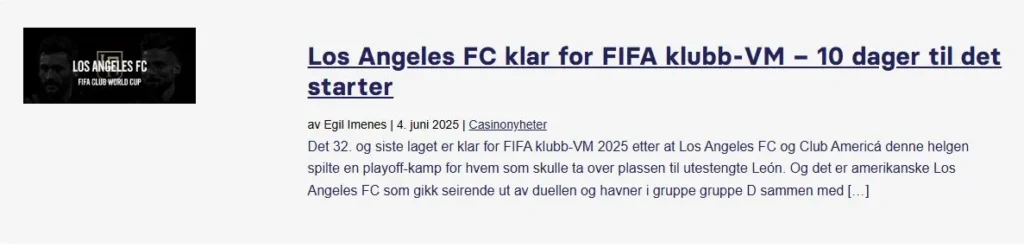 Los Angeles Klar For Klubb Vm