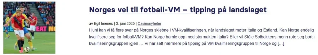 Norges Vei Til Fotball Vm