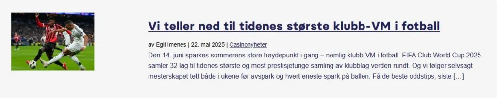 Vi Teller Ned Til Klubb Vm