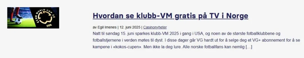 Klubb Vm Gratis