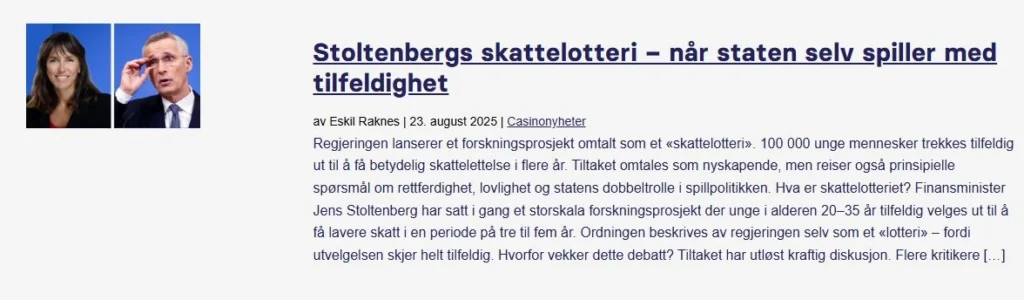 Stoltenbergs Skattelotteri