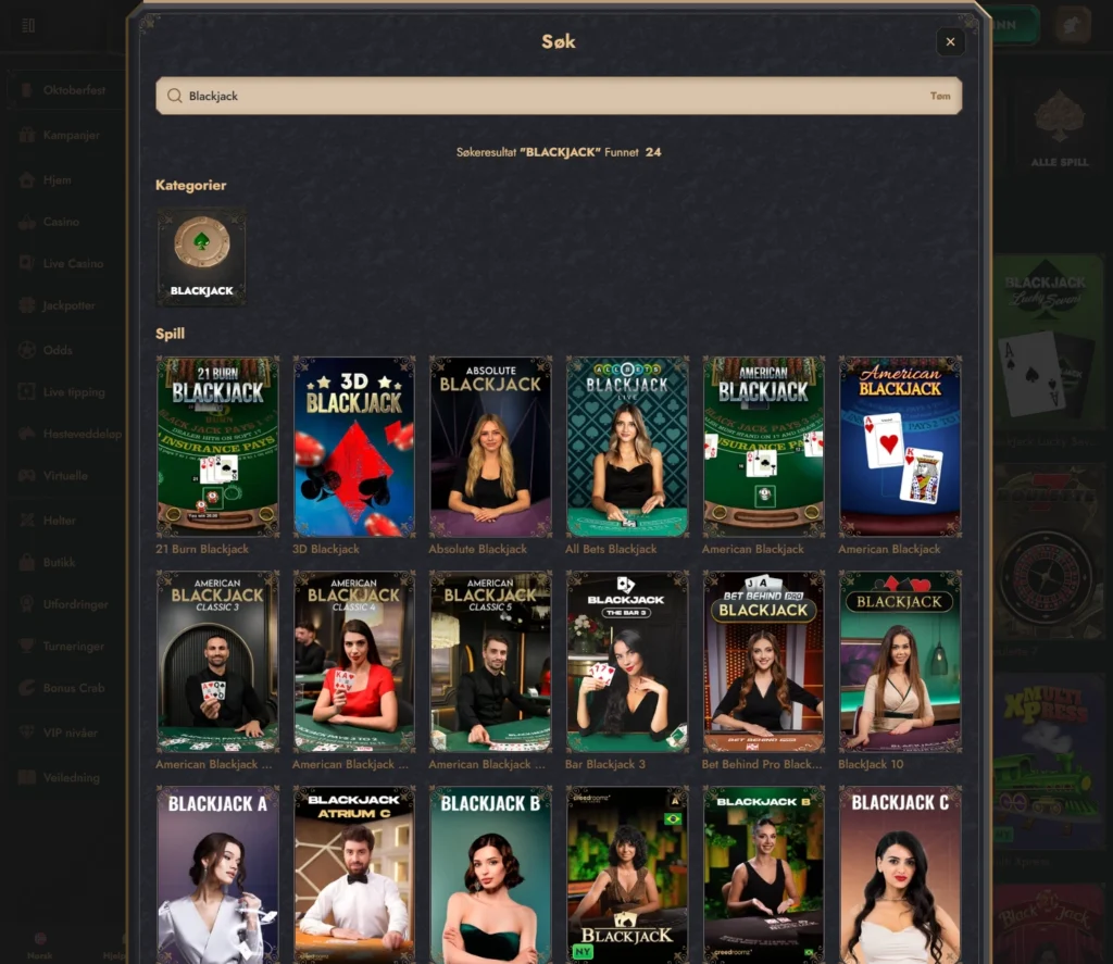 Blackjack hos HeroSpin
