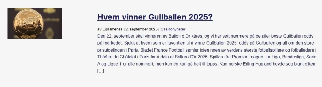 Hvem Vinner Gullballen