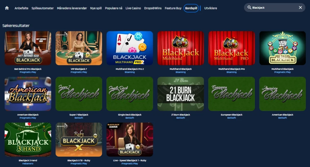 Blackjack hos JaaBet