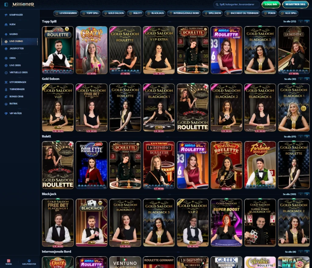 Millioner Live Casino