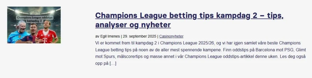 Cl Bettingtips Kampdag