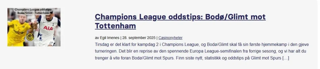 Cl Oddstips Glimt Spurs
