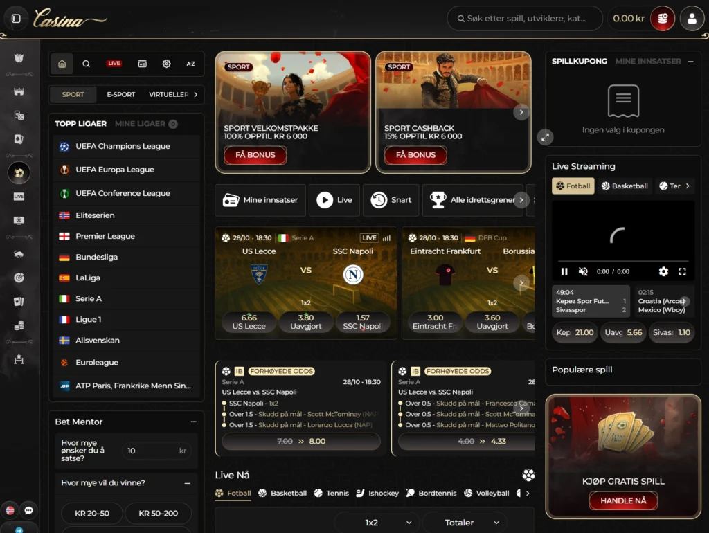 Sportsbetting hos Casino