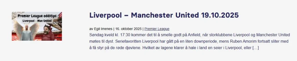 Liverpool Man United Oddstips