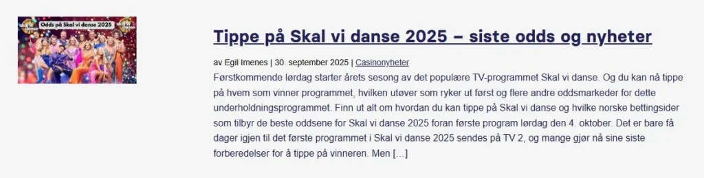 Skal Vi Danse Program