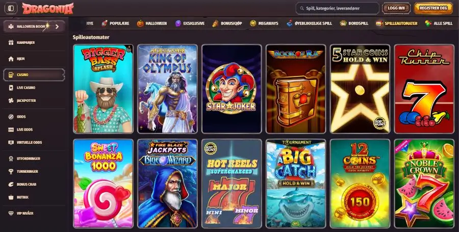 Spilleautomater du finner hos Dragonia