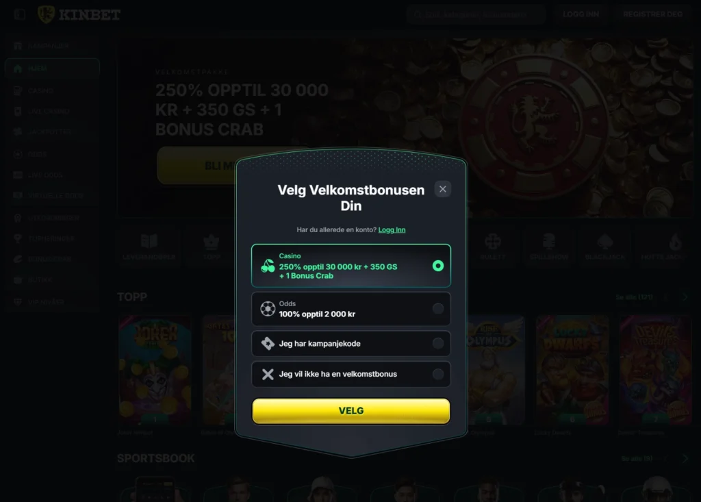 Registrer ny konto