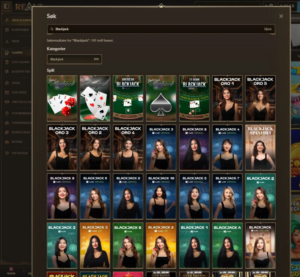 Realz Casino Blackjack