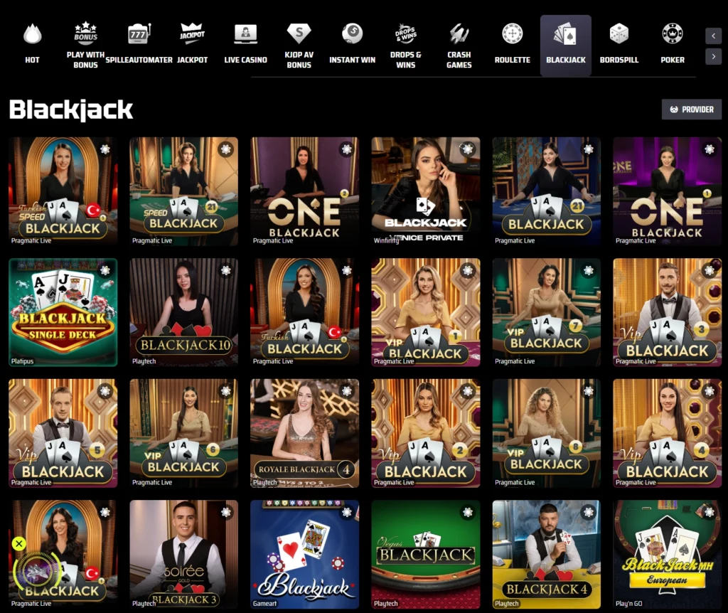 Blackjack hos Slotsvader