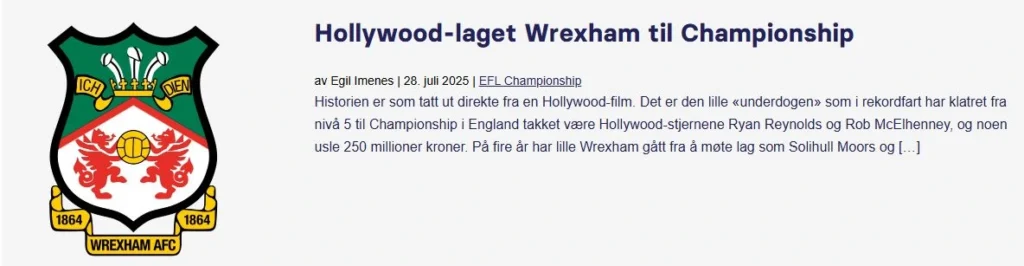 Wrexham Til Championship