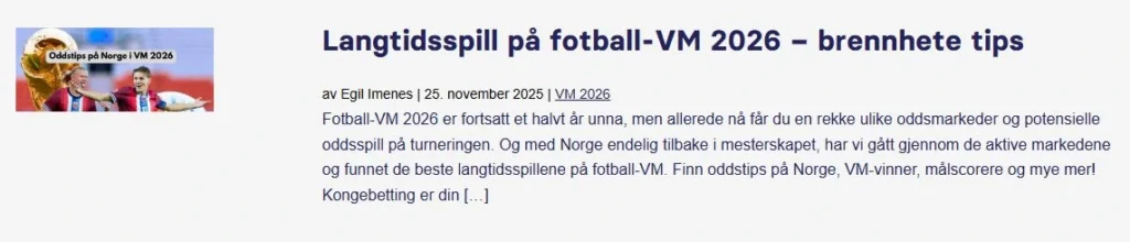 Langtidsspill Vm