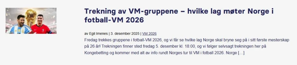 Trekning Av Vm Gruppene