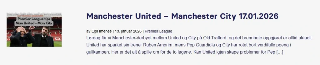 Man U Man C Oddstips