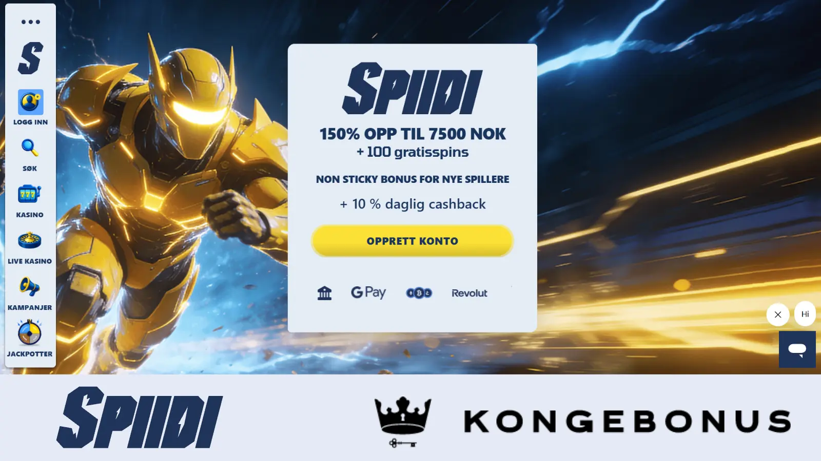 nytt velkomsttilbud for Spiidi casino