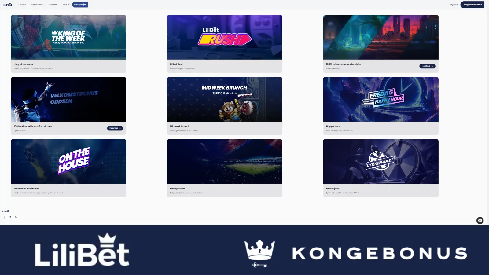 lilibet casino og sportsbook ny nettside kampanjeoversikt